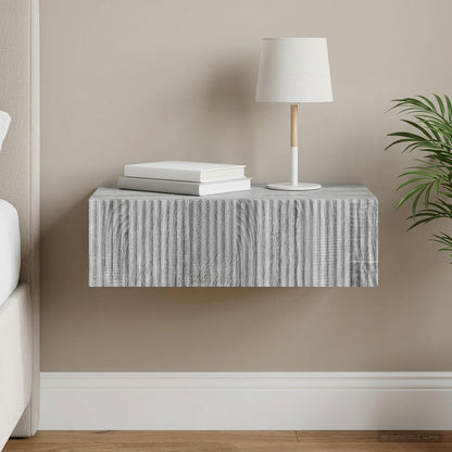 vidaXL Wall-Mounted Side Table Grey Sonoma 59 x 34.5 x 17 cm
