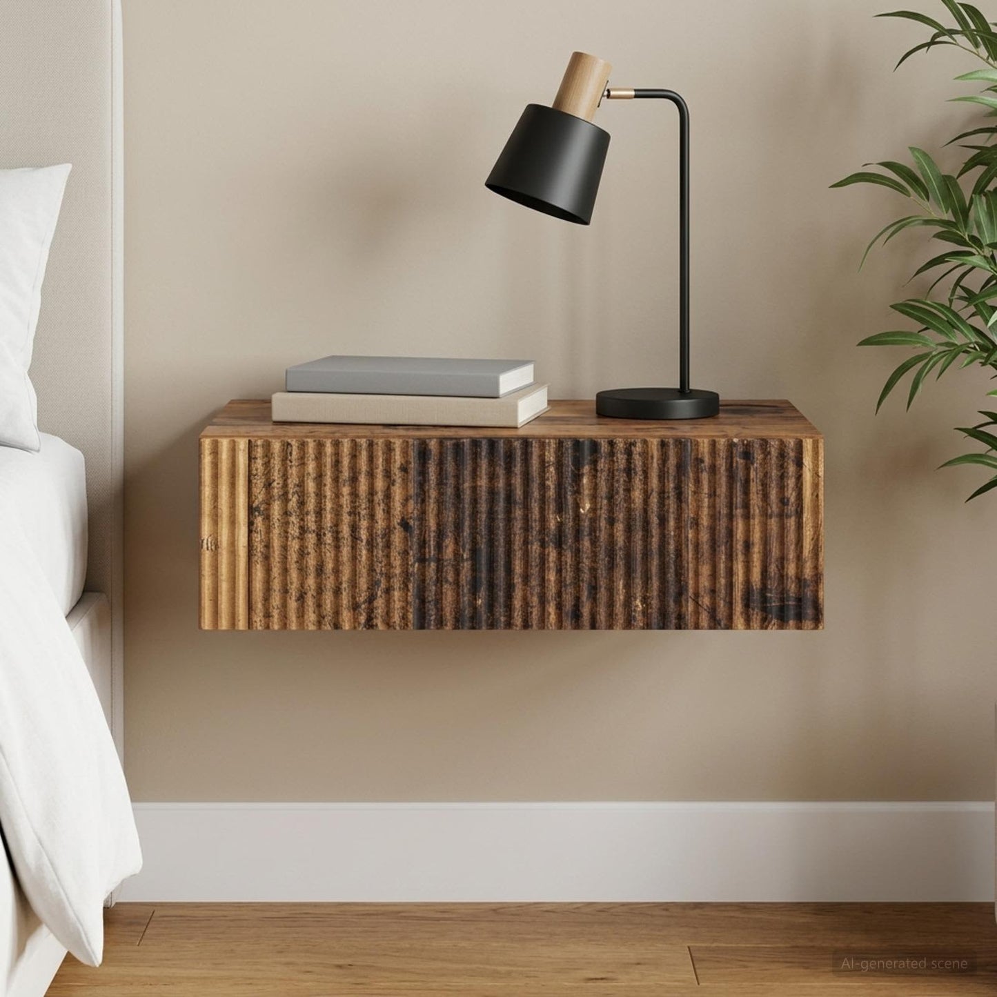 vidaXL Wall-Mounted Side Table Wall-mounted Old Wood 59 x 34.5 x 17 cm