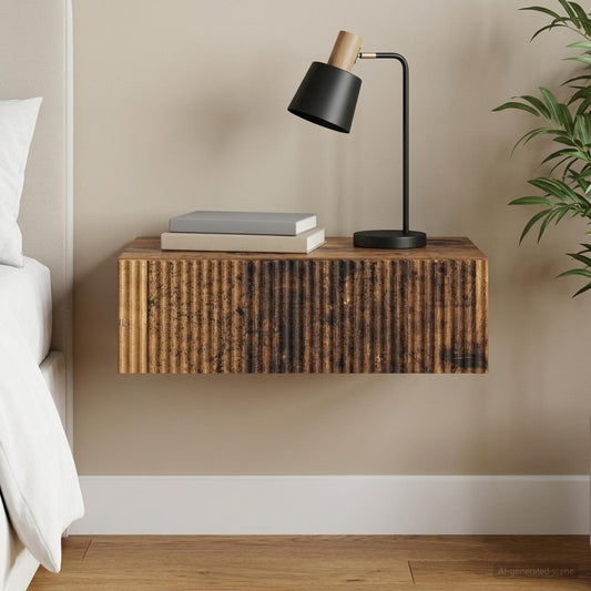 vidaXL Wall-Mounted Side Table Wall-mounted Old Wood 59 x 34.5 x 17 cm
