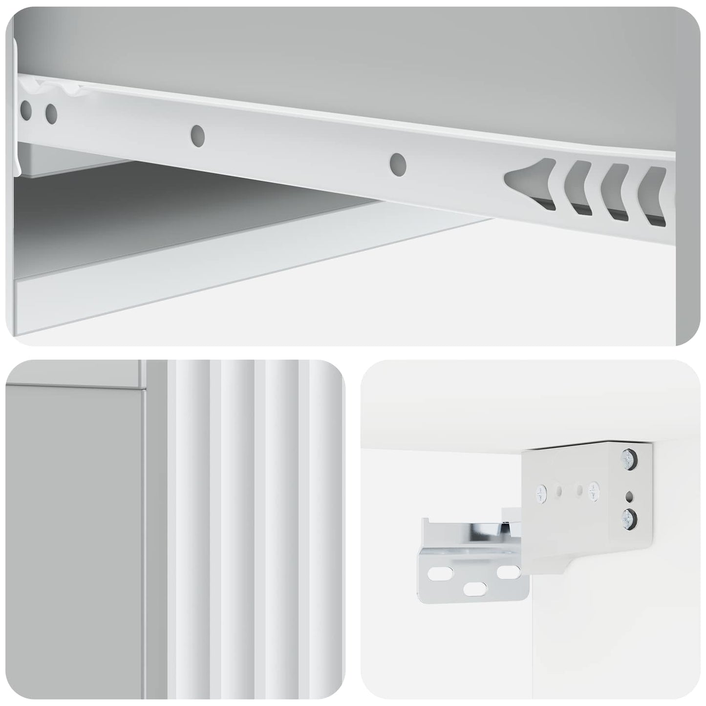 vidaXL Wall-Mounted Side Table Wall-mounted White 87.5 x 34.5 x 17 cm