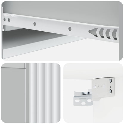 vidaXL Wall-Mounted Side Table Wall-mounted White 87.5 x 34.5 x 17 cm
