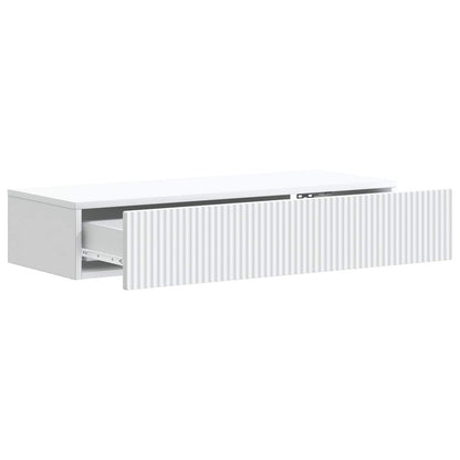 vidaXL Wall-Mounted Side Table Wall-mounted White 87.5 x 34.5 x 17 cm