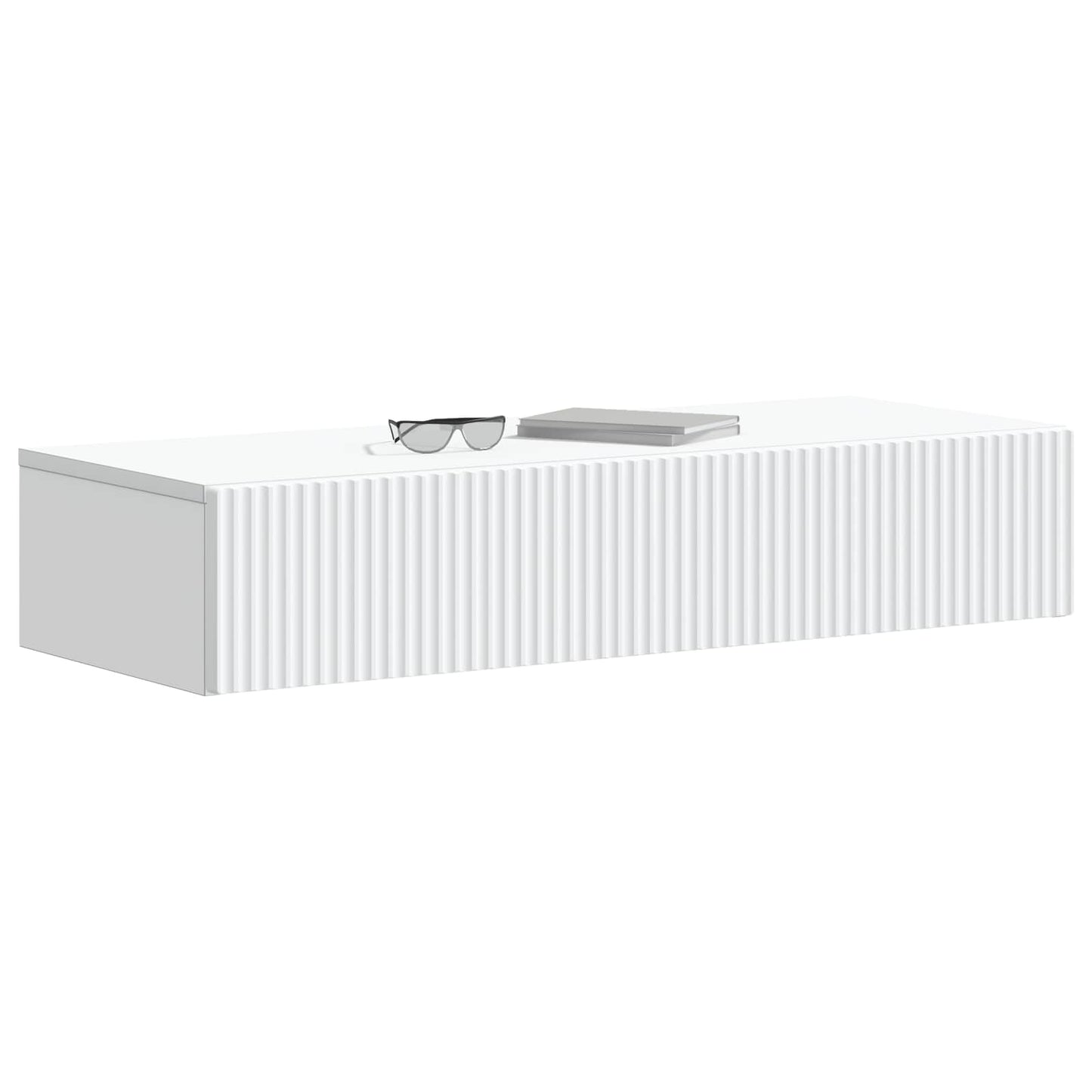 vidaXL Wall-Mounted Side Table Wall-mounted White 87.5 x 34.5 x 17 cm