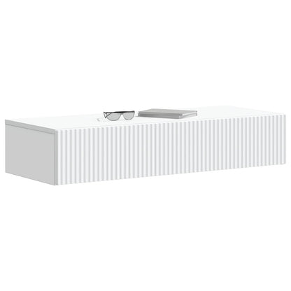 vidaXL Wall-Mounted Side Table Wall-mounted White 87.5 x 34.5 x 17 cm