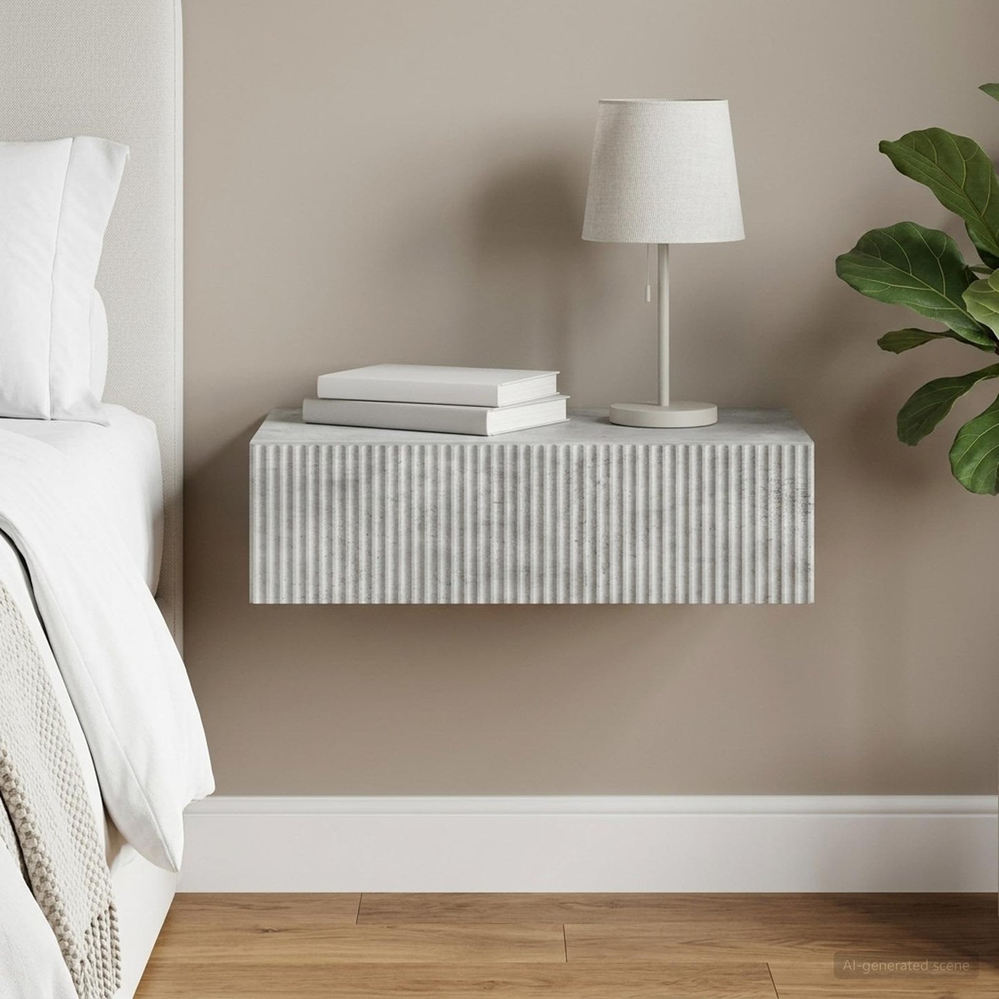 vidaXL Wall-Mounted Side Table Concrete Grey 87.5 x 34.5 x 17 cm