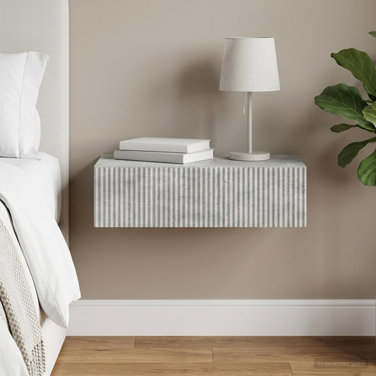 vidaXL Wall-Mounted Side Table Concrete Grey 87.5 x 34.5 x 17 cm