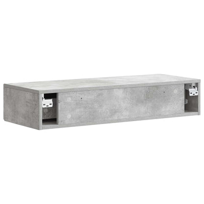 vidaXL Wall-Mounted Side Table Concrete Grey 87.5 x 34.5 x 17 cm