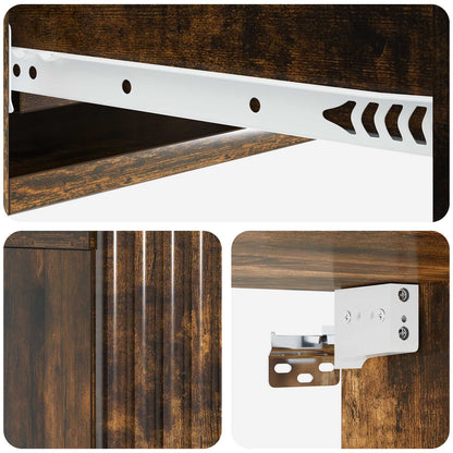 vidaXL Wall-Mounted Side Table Smoked Oak 87.5 x 34.5 x 17 cm