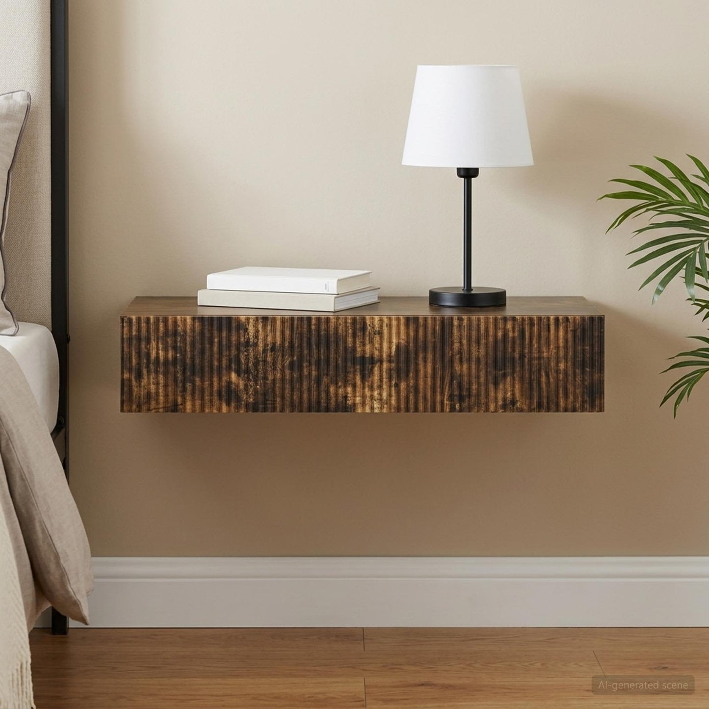 vidaXL Wall-Mounted Side Table Smoked Oak 87.5 x 34.5 x 17 cm