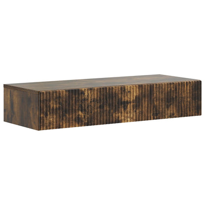 vidaXL Wall-Mounted Side Table Smoked Oak 87.5 x 34.5 x 17 cm