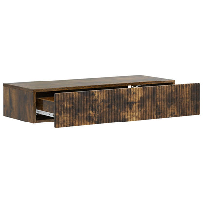 vidaXL Wall-Mounted Side Table Smoked Oak 87.5 x 34.5 x 17 cm