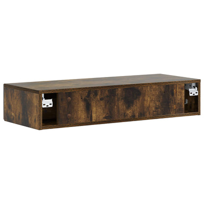 vidaXL Wall-Mounted Side Table Smoked Oak 87.5 x 34.5 x 17 cm