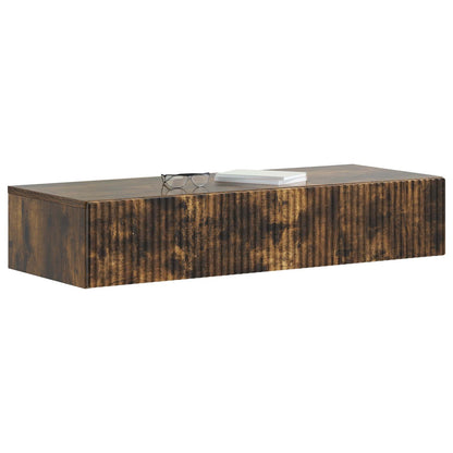 vidaXL Wall-Mounted Side Table Smoked Oak 87.5 x 34.5 x 17 cm