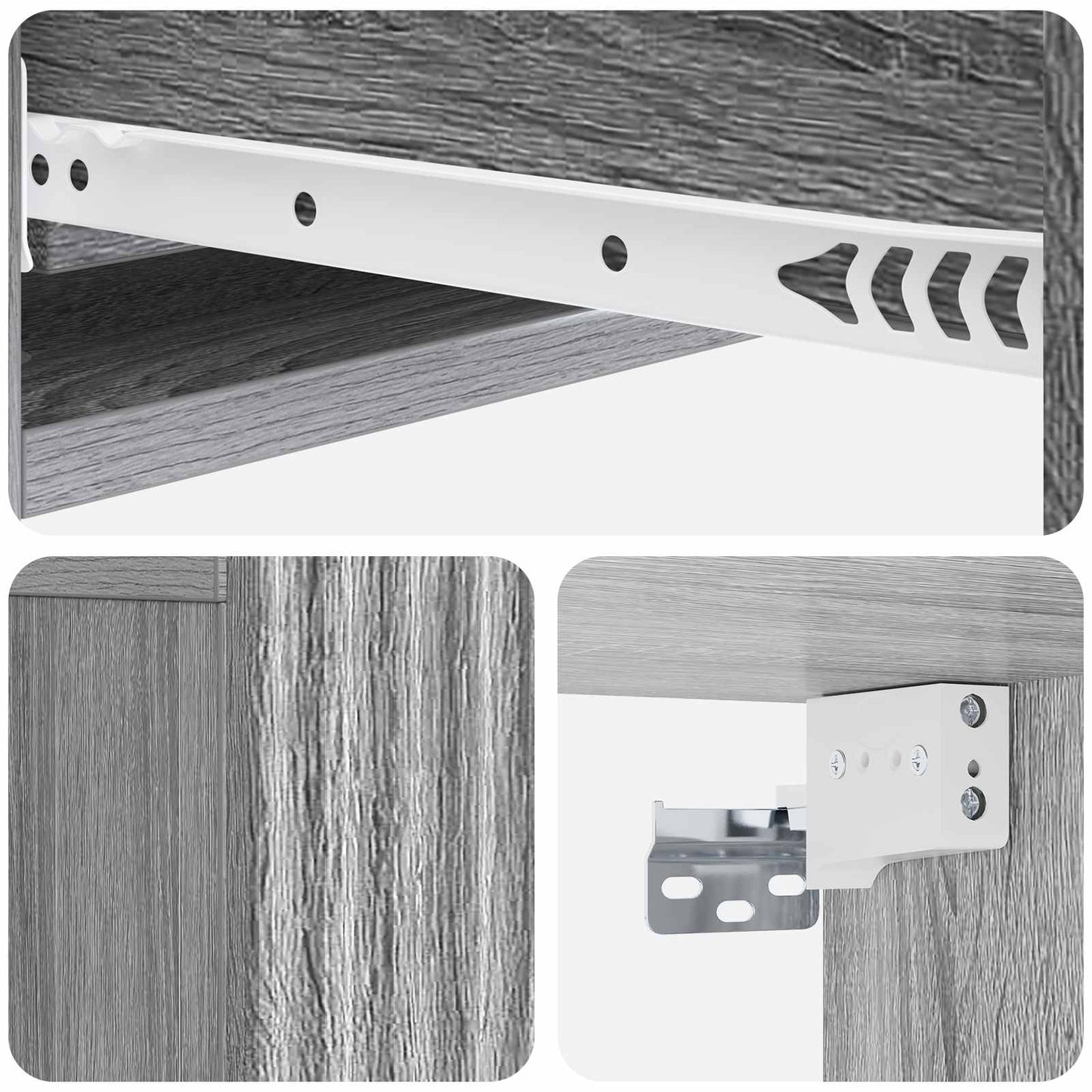 vidaXL Wall-Mounted Side Table Grey Sonoma 87.5 x 34.5 x 17 cm