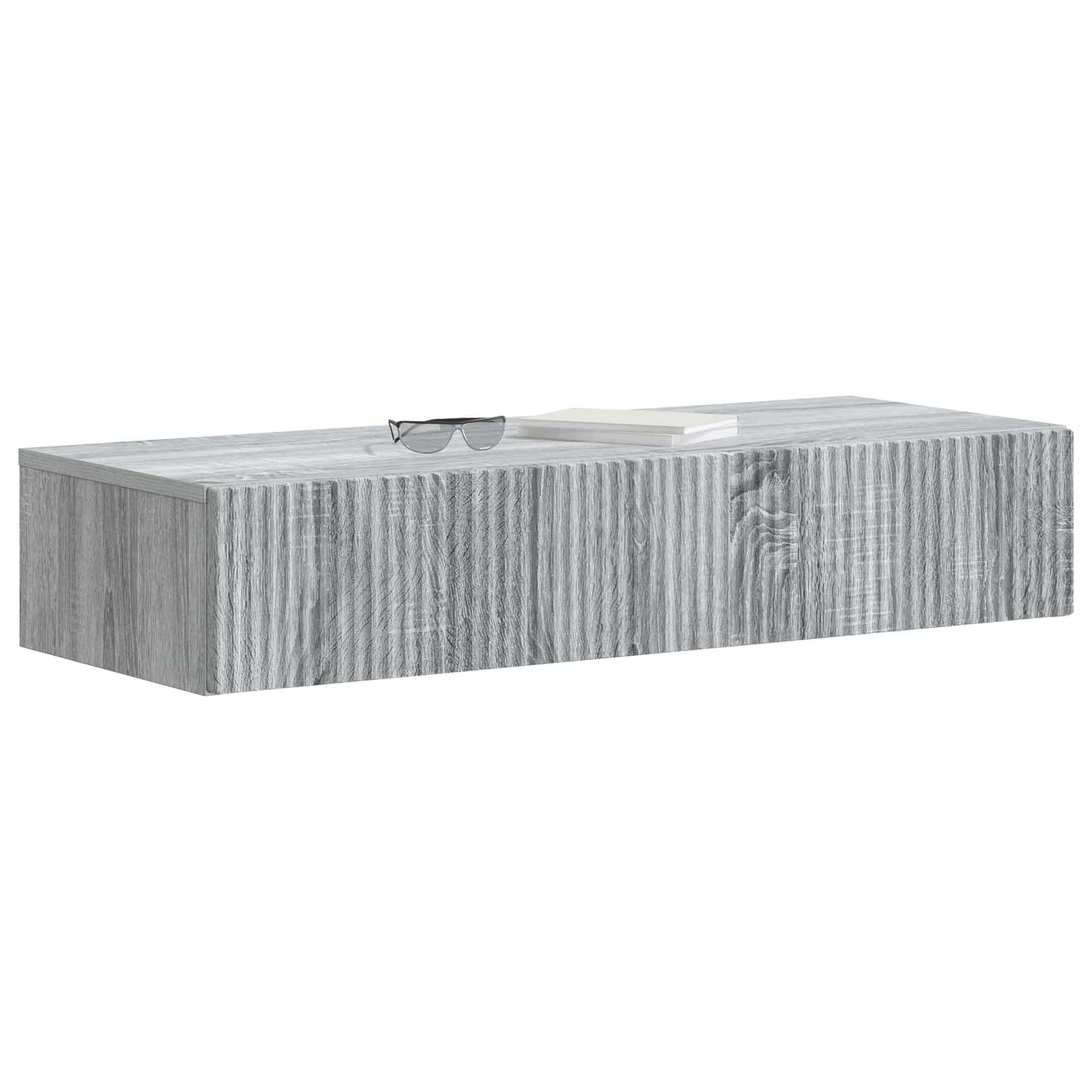 vidaXL Wall-Mounted Side Table Grey Sonoma 87.5 x 34.5 x 17 cm