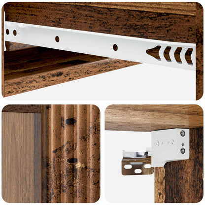 vidaXL Wall-Mounted Side Table Old Wood 87.5 x 34.5 x 17 cm