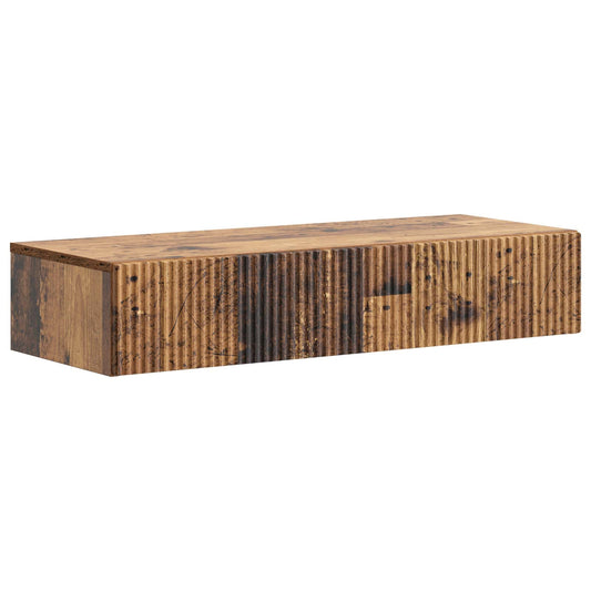 vidaXL Wall-Mounted Side Table Old Wood 87.5 x 34.5 x 17 cm