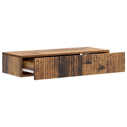 vidaXL Wall-Mounted Side Table Old Wood 87.5 x 34.5 x 17 cm