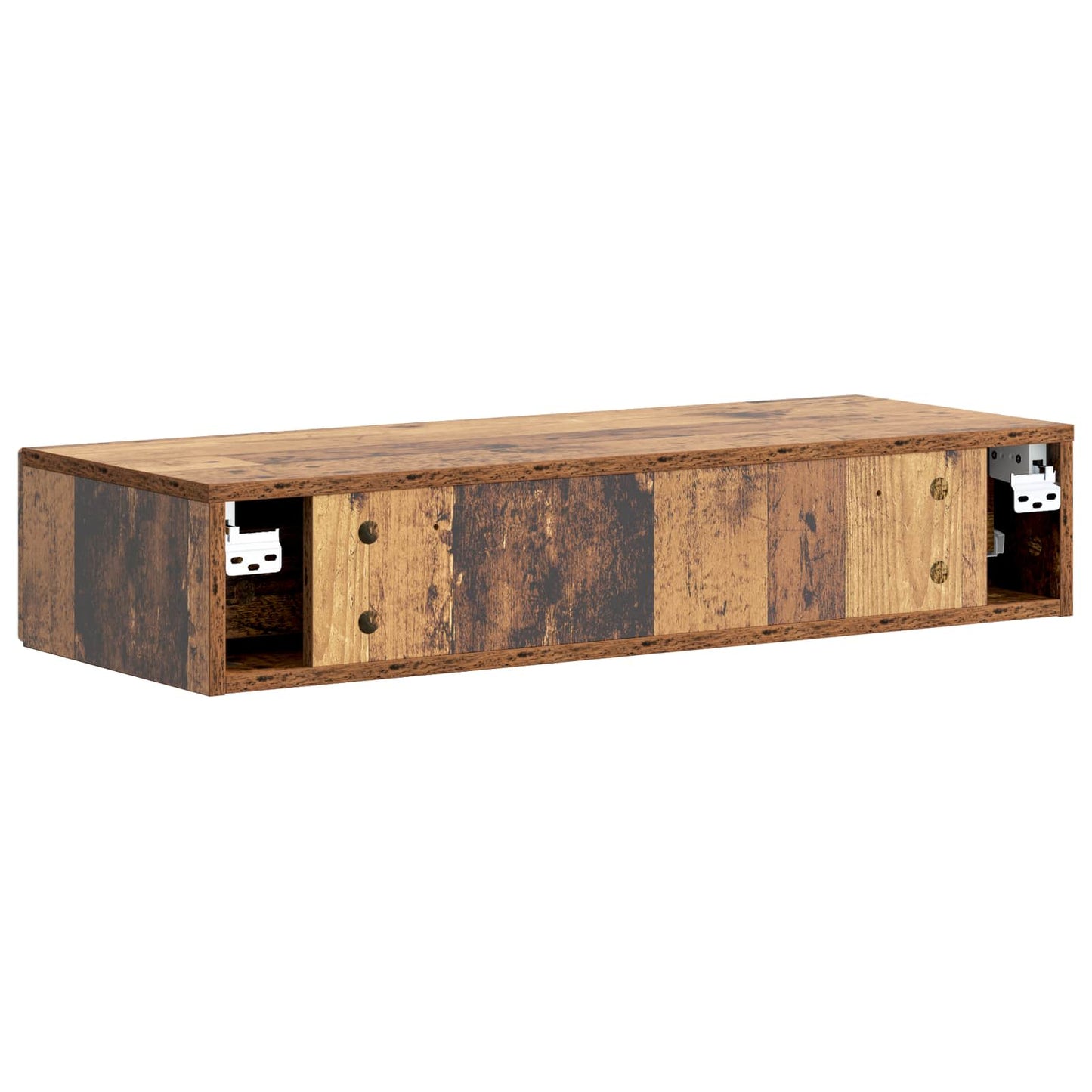 vidaXL Wall-Mounted Side Table Old Wood 87.5 x 34.5 x 17 cm