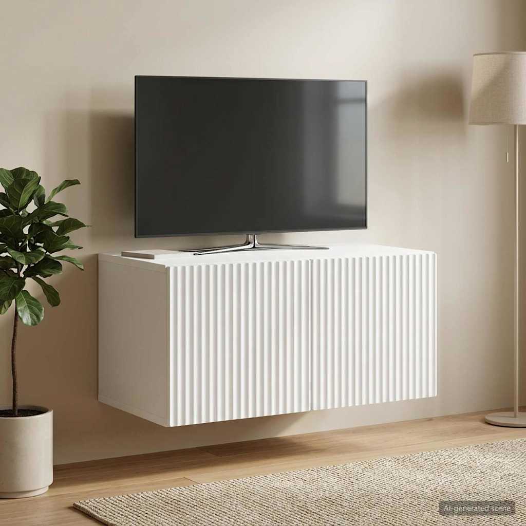 vidaXL Wall-Mounted TV Cabinet White 59.5 x 41 x 30 cm Engineered Wood