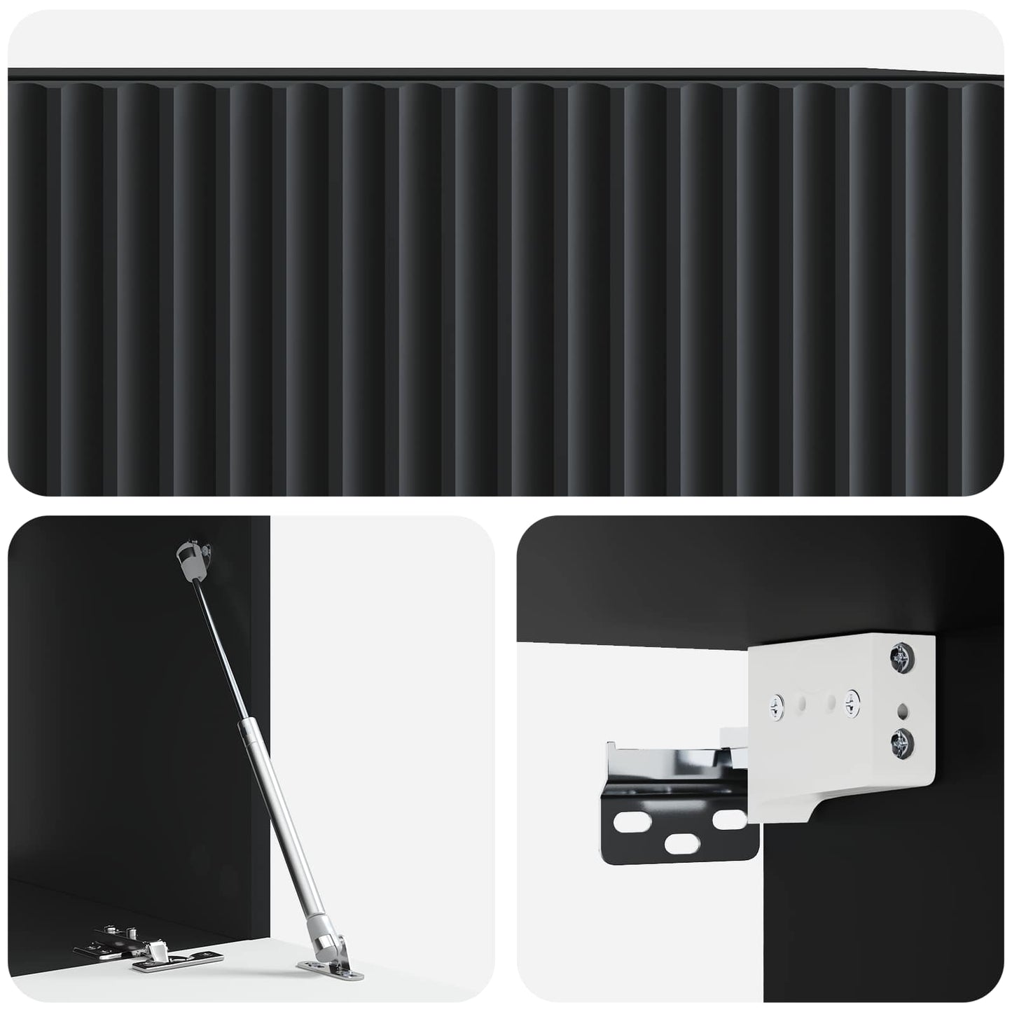 vidaXL Wall-Mounted TV Cabinet Black 59.5 x 41 x 30 cm Engineered Wood