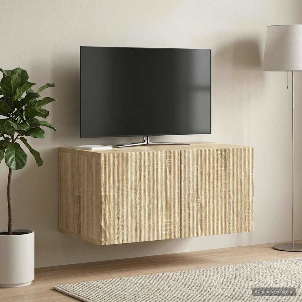 vidaXL Wall-Mounted TV Cabinet Sonoma Oak 59.5 x 41 x 30 cm