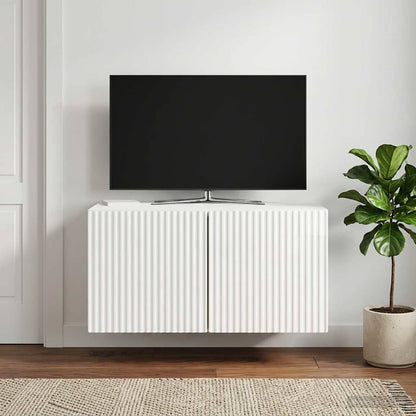 vidaXL Wall-Mounted TV Cabinet 59.5 x 41 x 30 cm High Gloss White