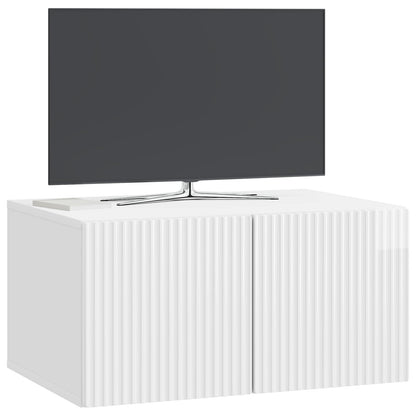 vidaXL Wall-Mounted TV Cabinet 59.5 x 41 x 30 cm High Gloss White