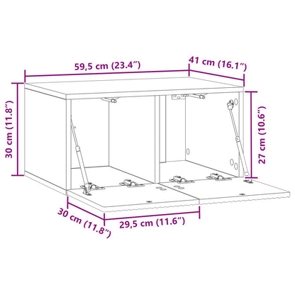 vidaXL Wall-Mounted TV Cabinet 59.5 x 41 x 30 cm High Gloss White