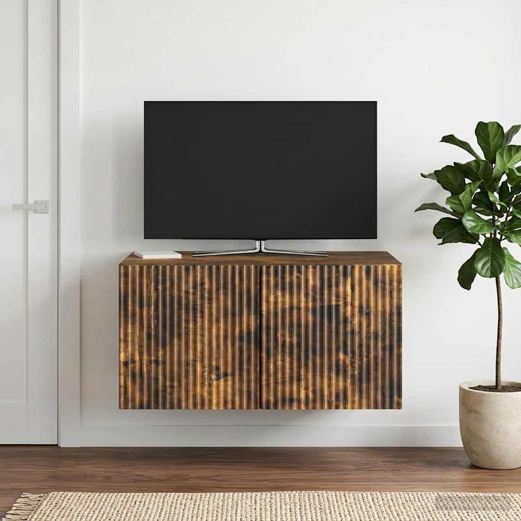 vidaXL Wall-Mounted TV Cabinet Smoked Oak 59.5 x 41 x 30 cm