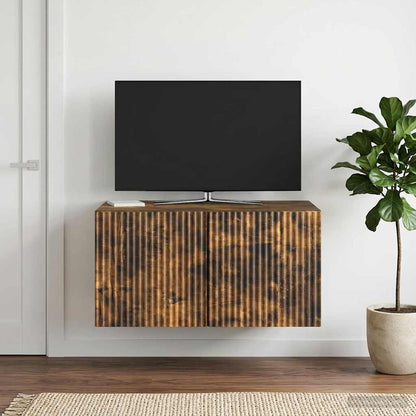 vidaXL Wall-Mounted TV Cabinet Smoked Oak 59.5 x 41 x 30 cm