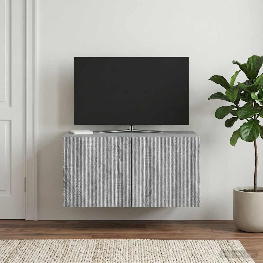 vidaXL Wall-Mounted TV Cabinet Grey Sonoma 59.5 x 41 x 30 cm