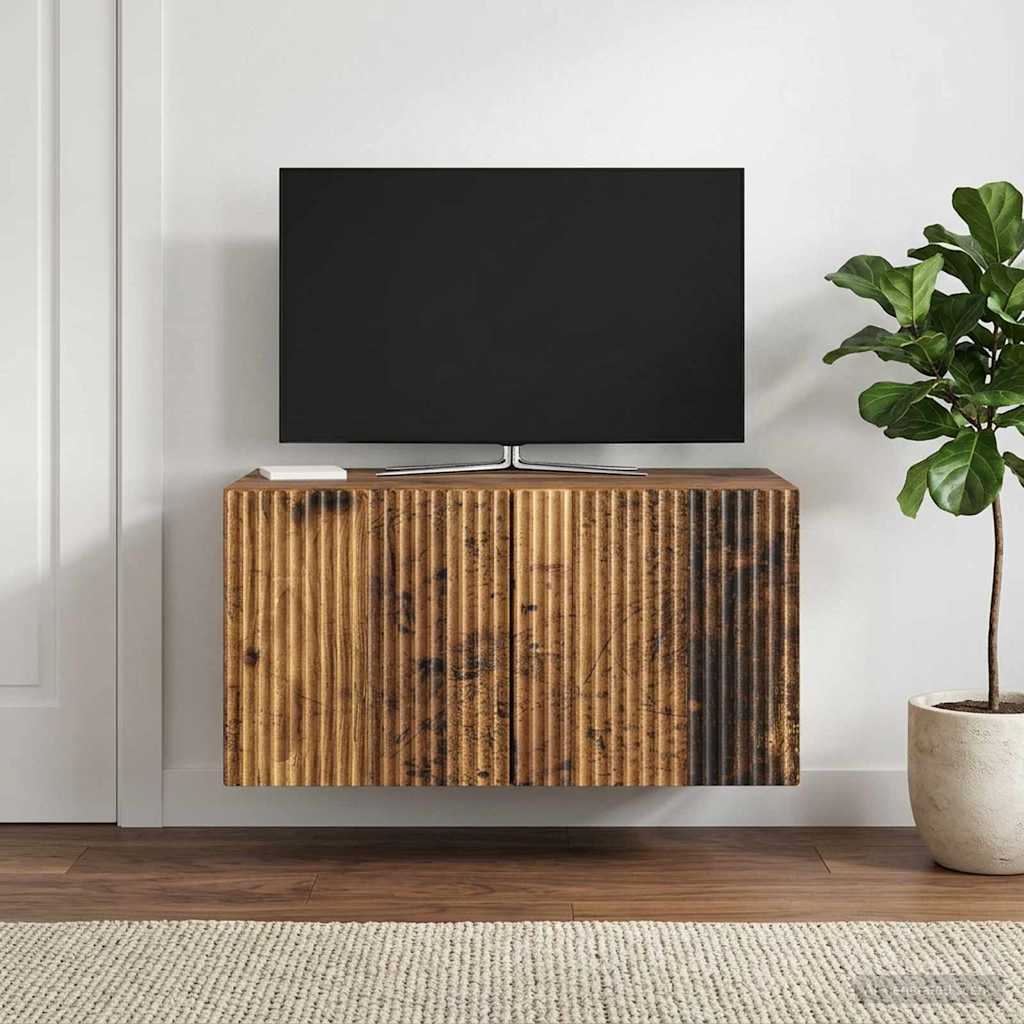 vidaXL Wall-Mounted TV Cabinet Wall-mounted Old Wood 59.5 x 41 x 30 cm