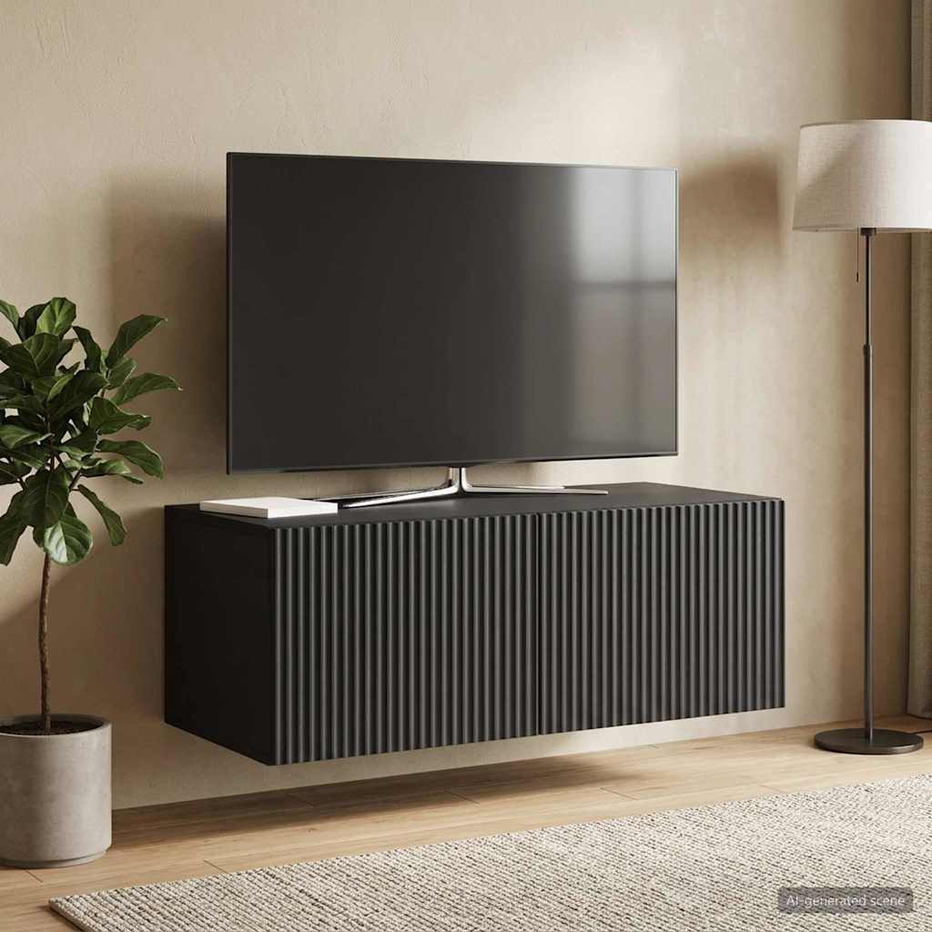 vidaXL Wall-Mounted TV Cabinet Black 78.5 x 41 x 30 cm Engineered Wood