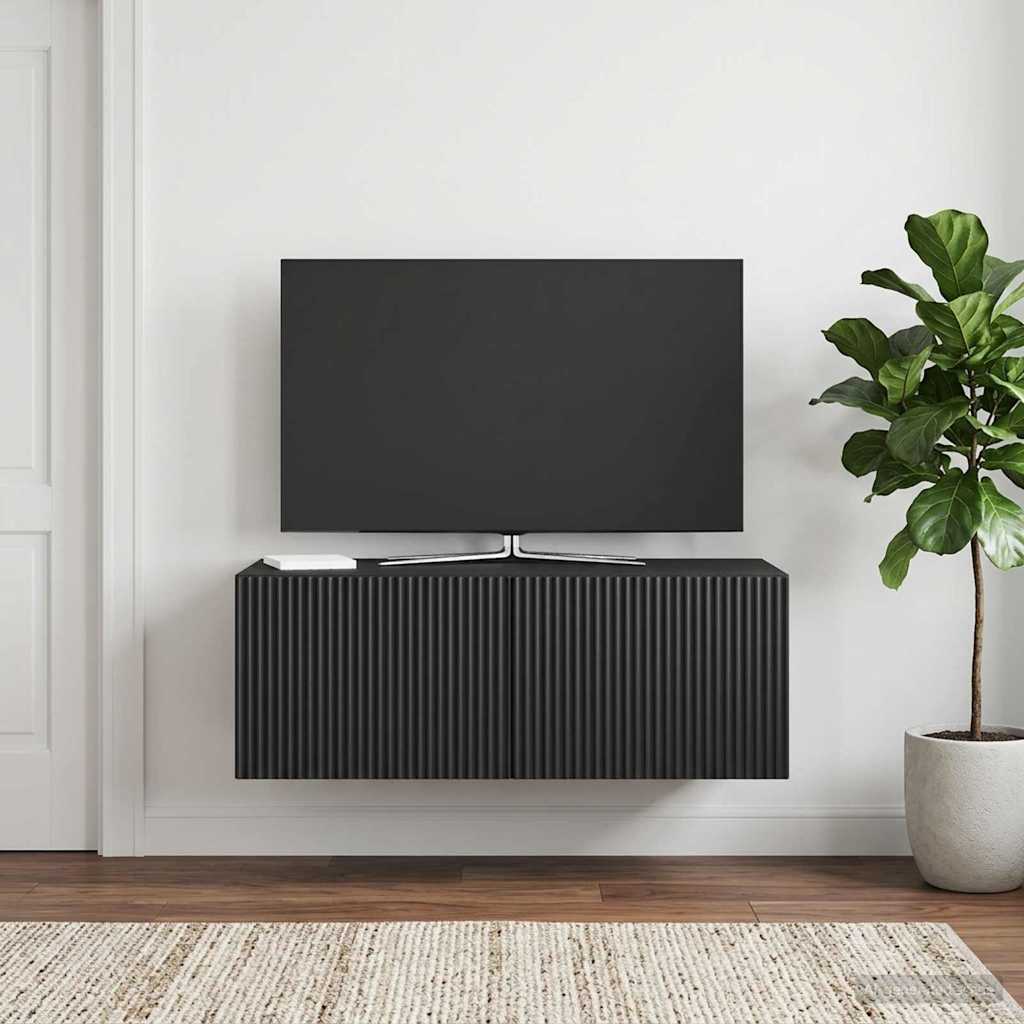 vidaXL Wall-Mounted TV Cabinet Black 78.5 x 41 x 30 cm Engineered Wood