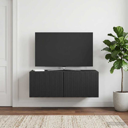 vidaXL Wall-Mounted TV Cabinet Black 78.5 x 41 x 30 cm Engineered Wood