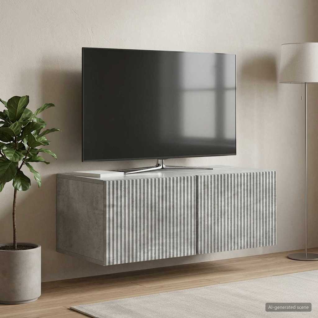 vidaXL Wall-Mounted TV Cabinet Concrete Grey 78.5 x 41 x 30 cm
