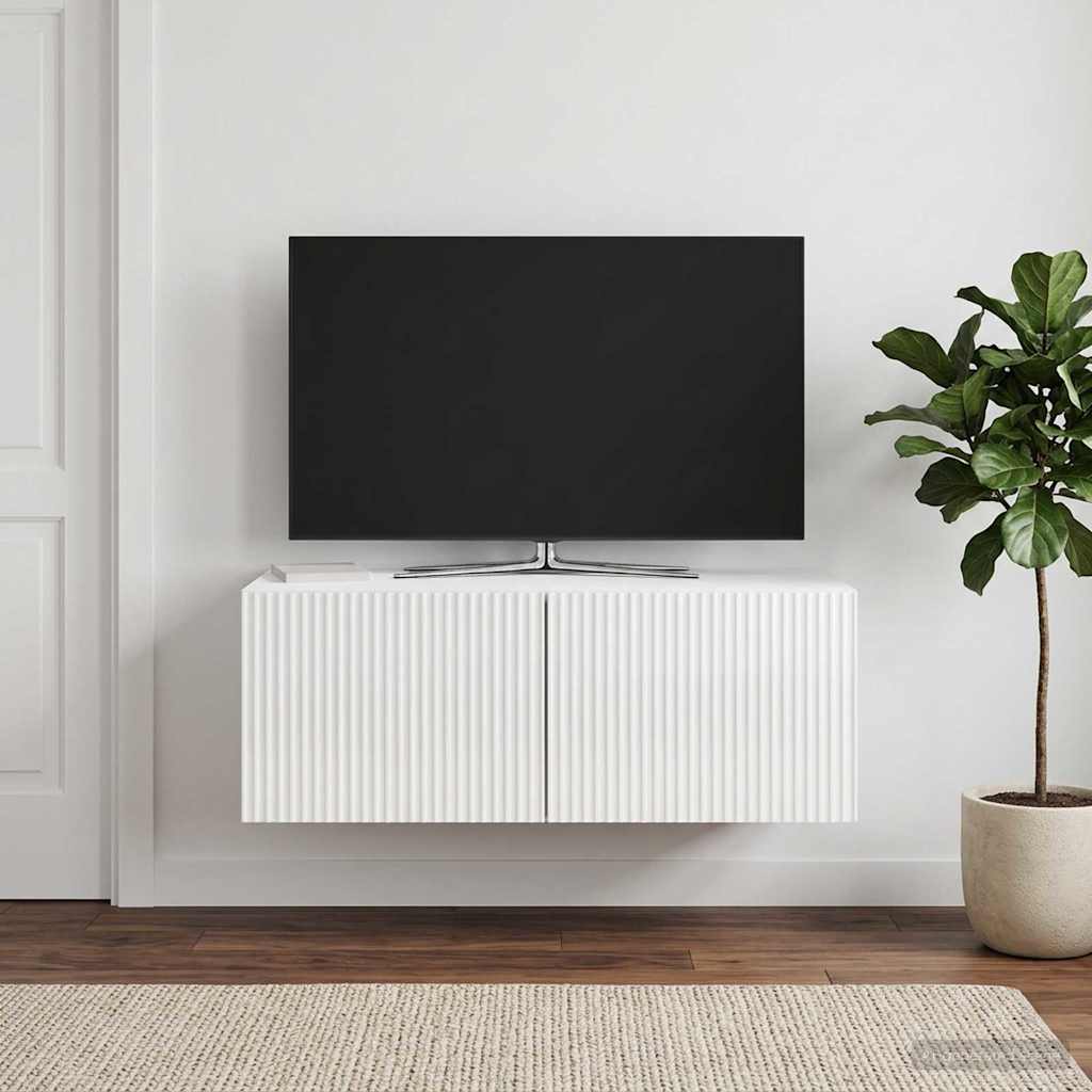 vidaXL Wall-Mounted TV Cabinet 78.5 x 41 x 30 cm High Gloss White