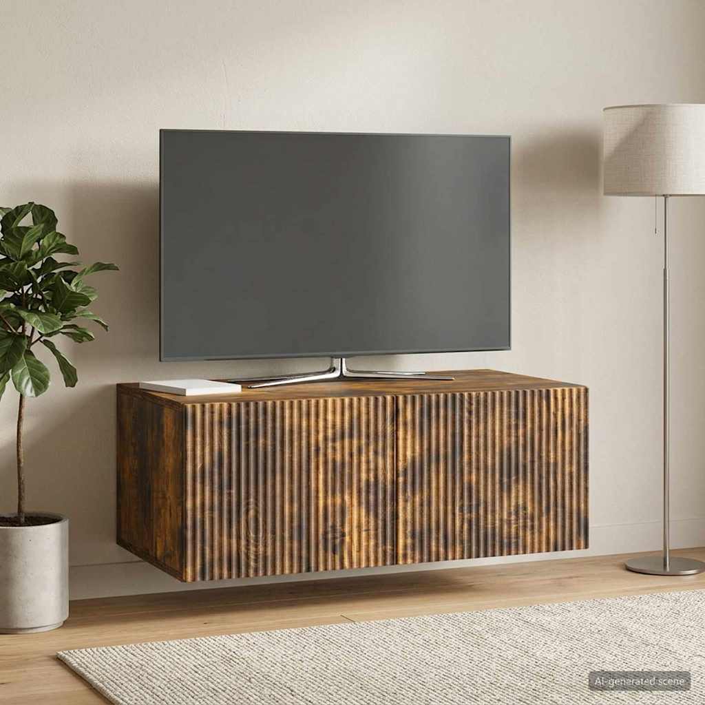 vidaXL Wall-Mounted TV Cabinet Smoked Oak 78.5 x 41 x 30 cm