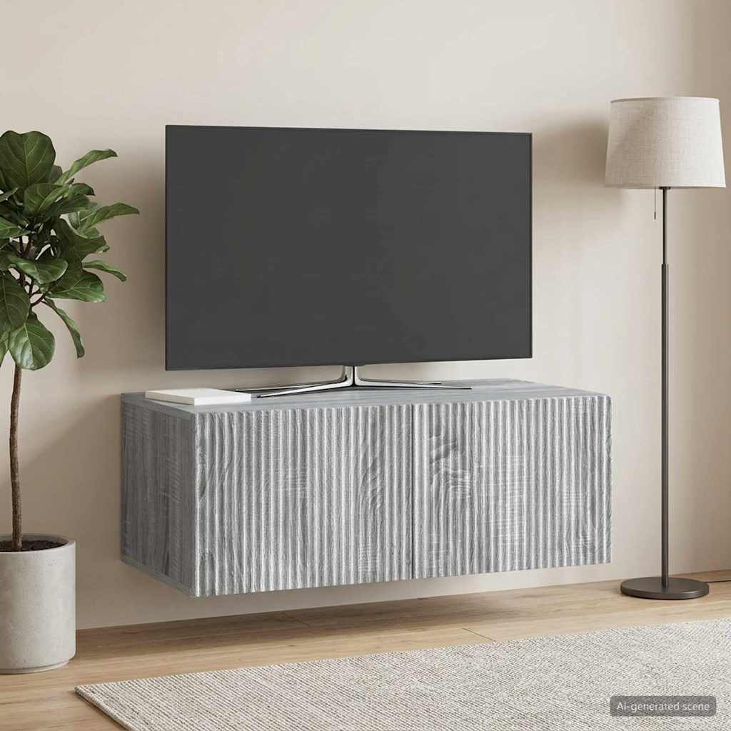 vidaXL Wall-Mounted TV Cabinet Grey Sonoma 78.5 x 41 x 30 cm
