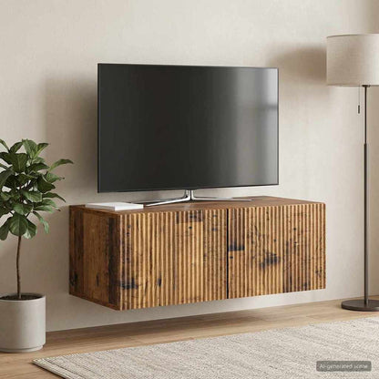 vidaXL Wall-Mounted TV Cabinet Wall-mounted Old Wood 78.5 x 41 x 30 cm