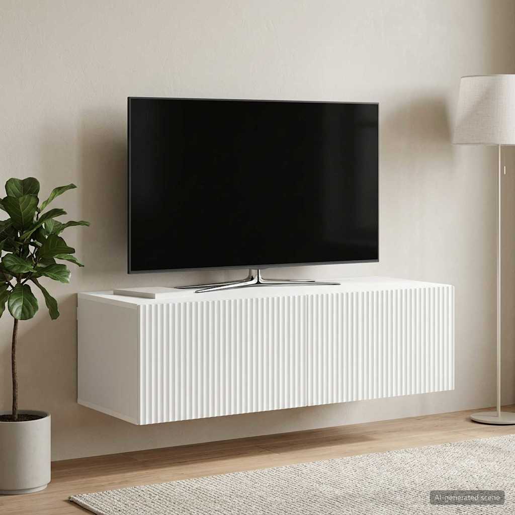 vidaXL Wall-Mounted TV Cabinet White 98 x 41 x 30 cm Engineered Wood