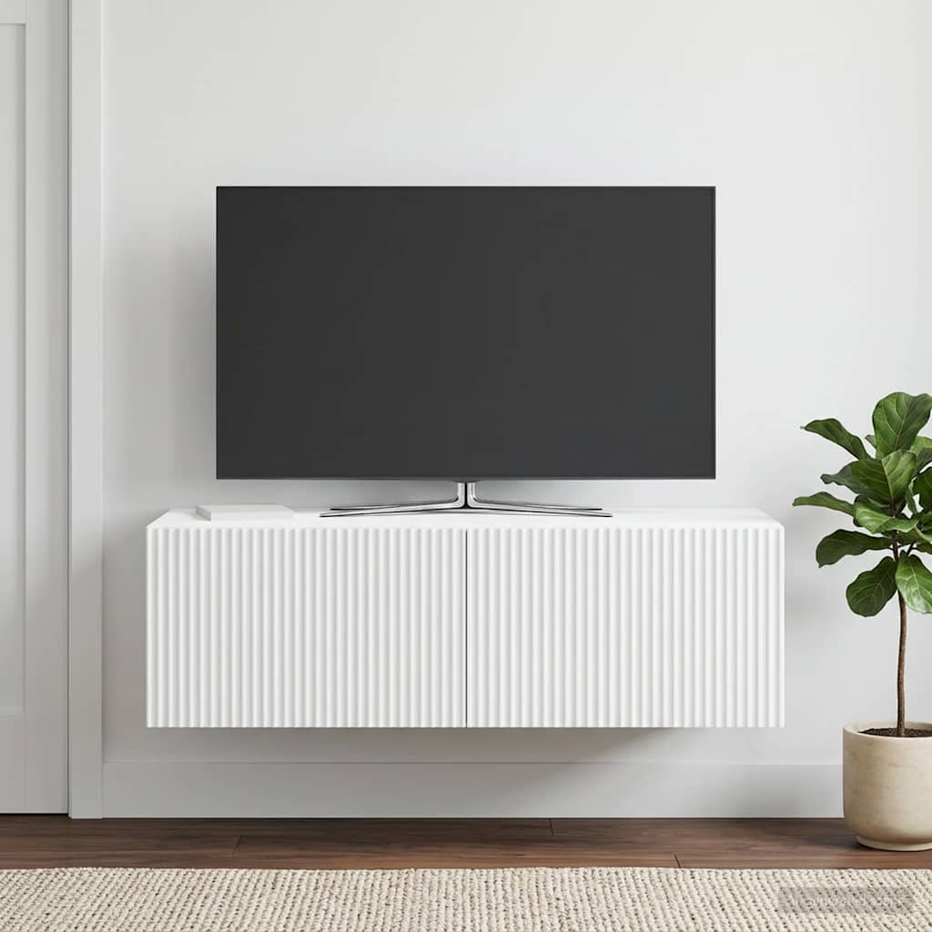 vidaXL Wall-Mounted TV Cabinet White 98 x 41 x 30 cm Engineered Wood