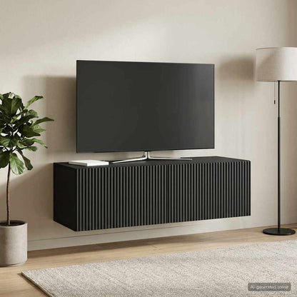 vidaXL Wall-Mounted TV Cabinet Black 98 x 41 x 30 cm Engineered Wood