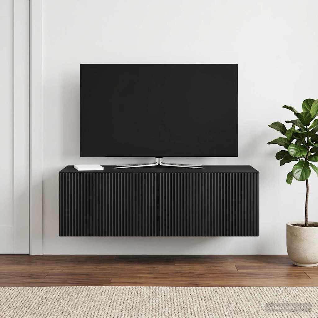 vidaXL Wall-Mounted TV Cabinet Black 98 x 41 x 30 cm Engineered Wood