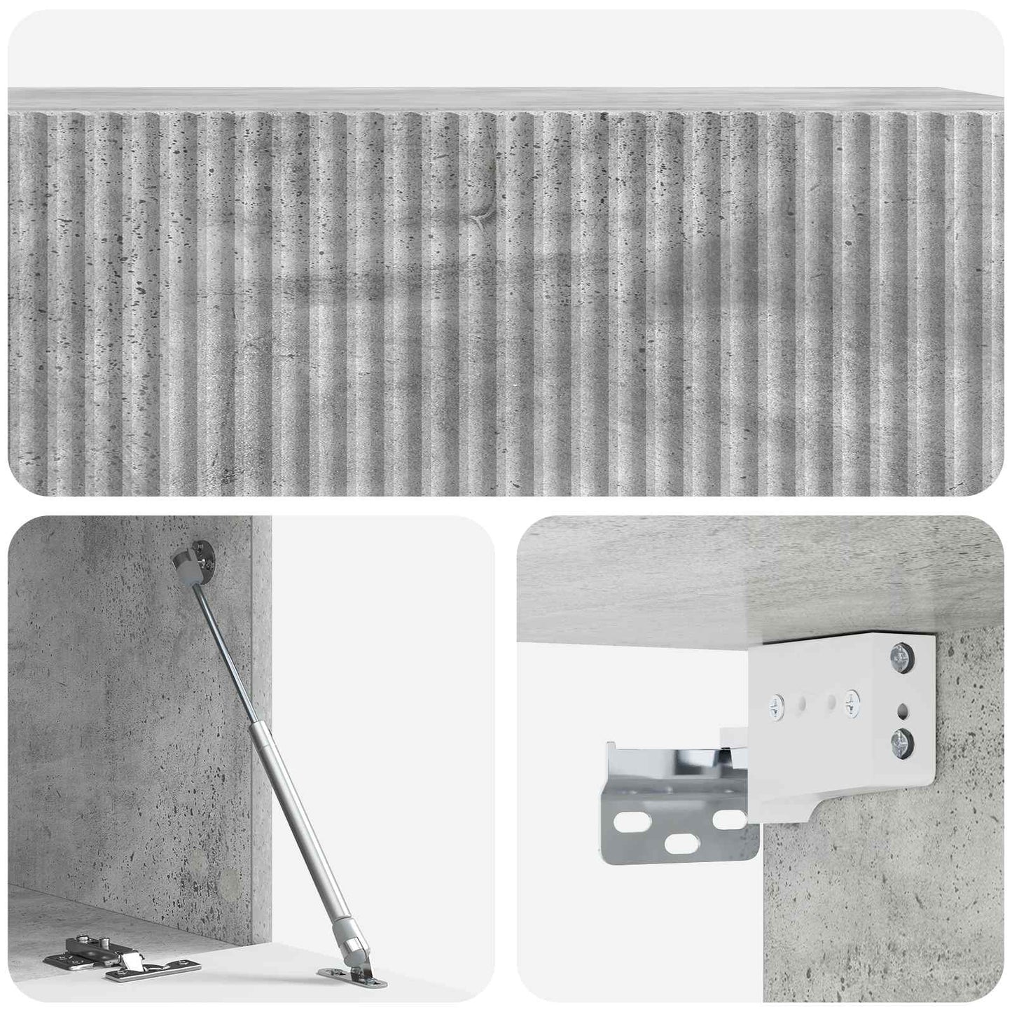 vidaXL Wall-Mounted TV Cabinet Concrete Grey 98 x 41 x 30 cm