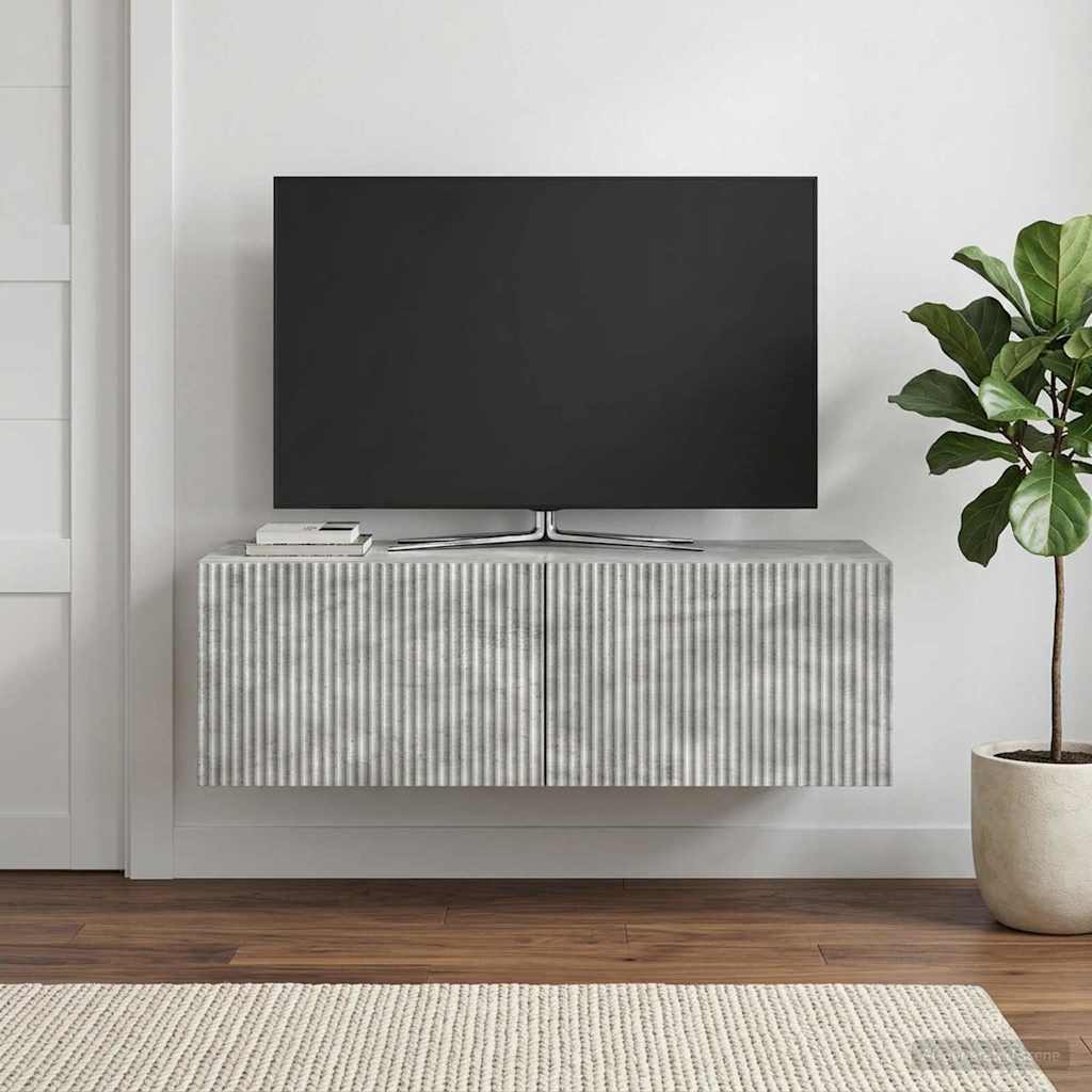 vidaXL Wall-Mounted TV Cabinet Concrete Grey 98 x 41 x 30 cm