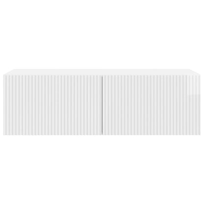 vidaXL Wall-Mounted TV Cabinet High Gloss White 98 x 41 x 30 cm