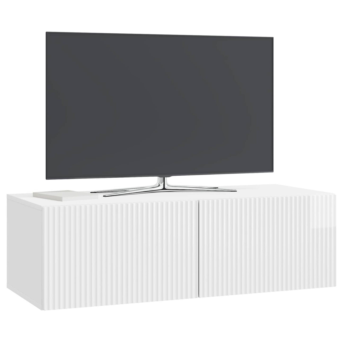 vidaXL Wall-Mounted TV Cabinet High Gloss White 98 x 41 x 30 cm