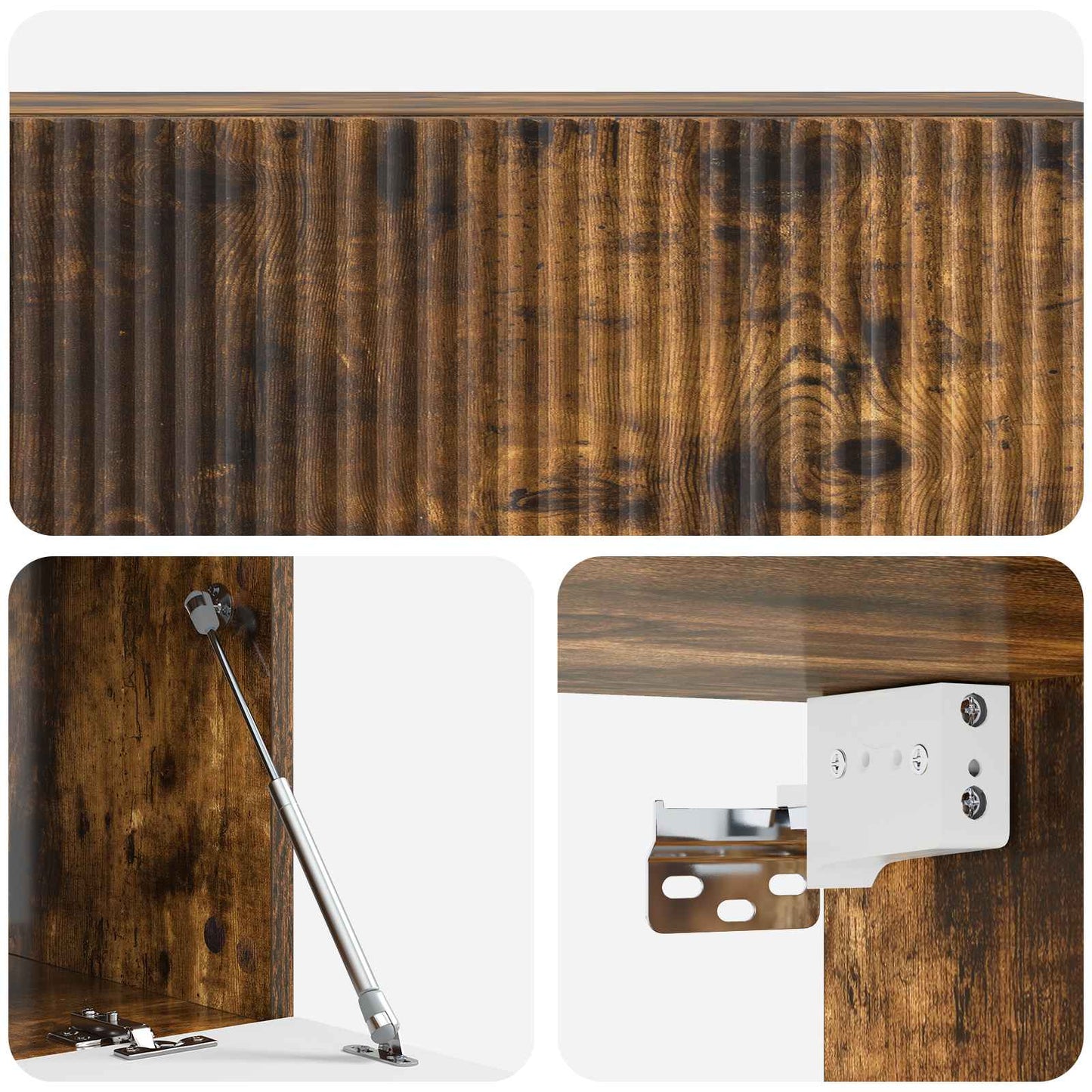 vidaXL Wall-Mounted TV Cabinet Wall-mounted Smoked Oak 98 x 41 x 30 cm